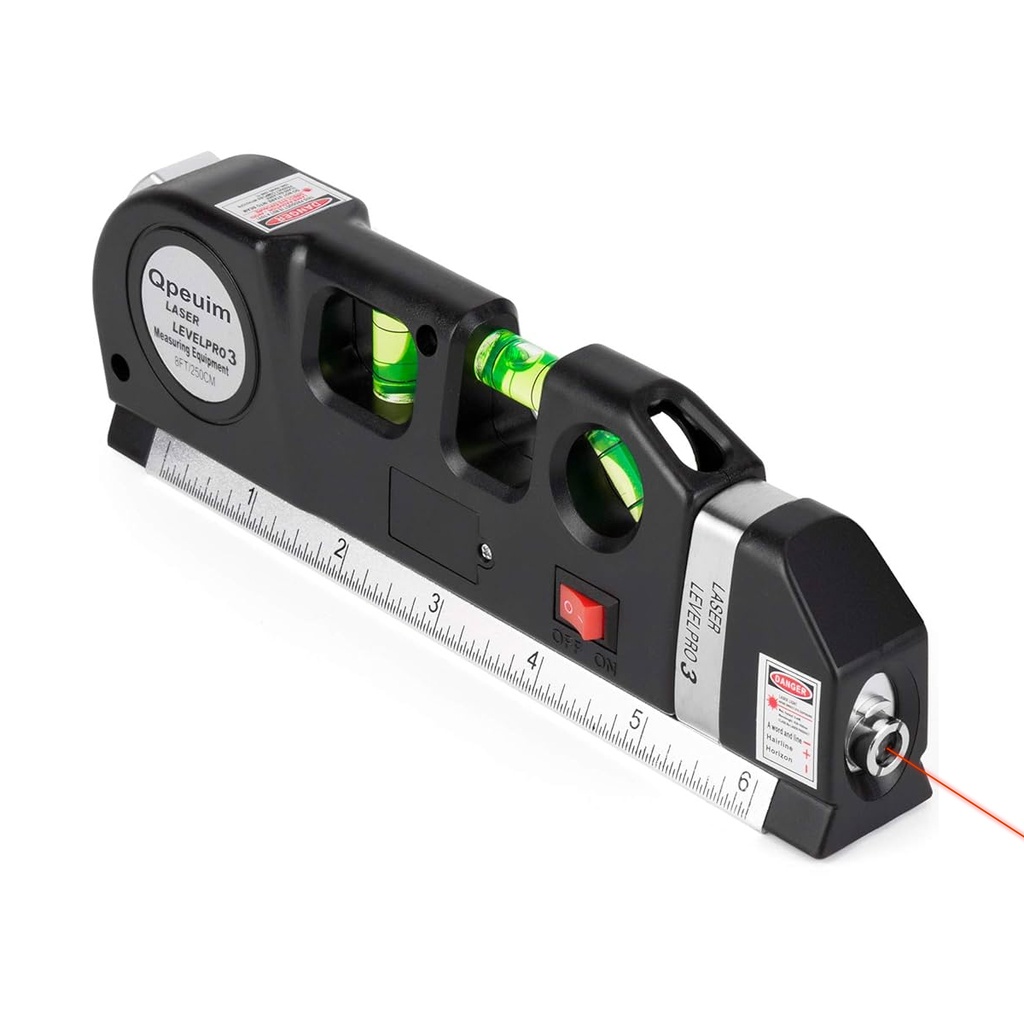Nivel Laser 3 Burbujas Cinta Métrica Regla Cruz Horiz Vertic