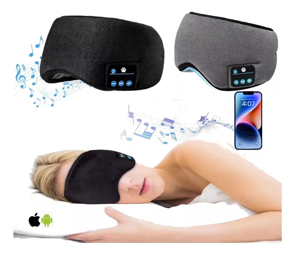 Vincha Con Auriculares Antifaz Bluetooth Dormir C/musica