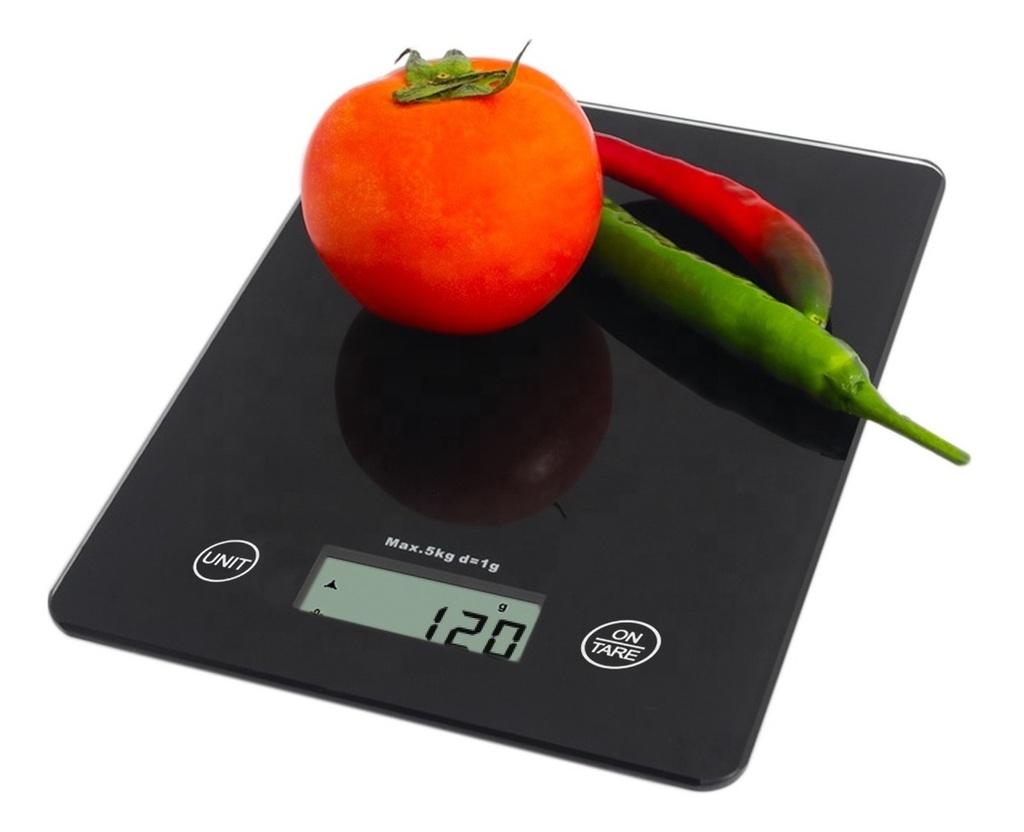 Balanza Alimentos Cocina Digital 1gr A 5kg Vidrio Blanco/neg