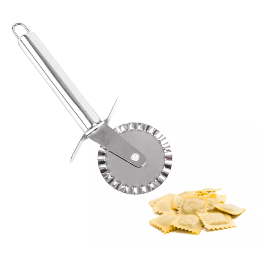 [0382 AC] Cortador Corta Ravioles Rueda Acero Inoxidable 19,5 cm