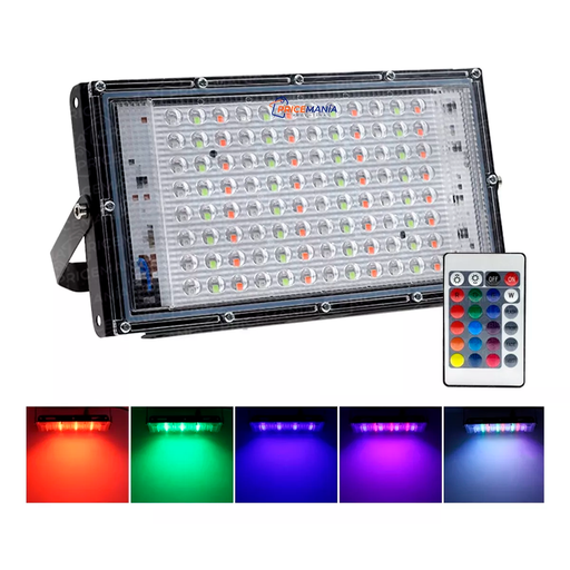 [MB-R100RGB] Reflector Led Rgb 100w Control Remoto Colores Ip65 220V