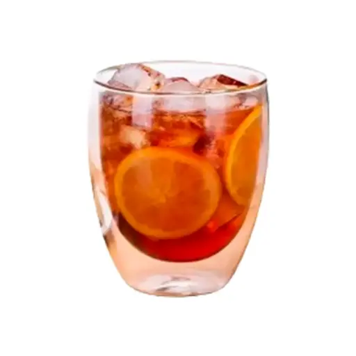 [TZ-06] Vaso Doble Fondo Vidrio Transparente 350 Ml Cafe Agua Vino.
