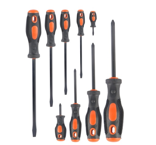 [118-1] Kit Set Juego De Destornilladores  9 Piezas Phillips Plano