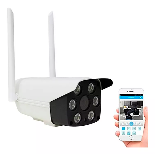 [MB-CAM-31] Cámara Exterior Seguridad Ip P2p Hd Wifi Vision Nocturn Color Blanco
