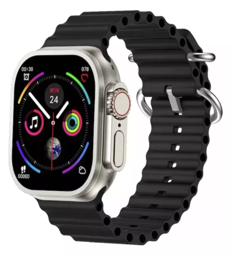 Smartwatch Reloj Inteligente H11 Ultra Plus Llamadas Gps Color de la caja Plateado Color de la malla Negro
