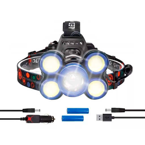 [ZB850-G] Luz Linterna Bici Minera Recargable 5 Ledscob Vincha Cabeza Color de la linterna Negro Color de la luz Blanco