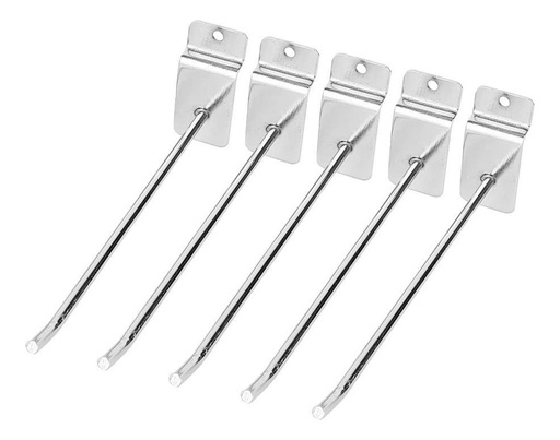 [HOOK-20CMx50] Pack x 50 Gancho Blistero Metalico Cromado 20 Cm Panel Ranurado (copia)