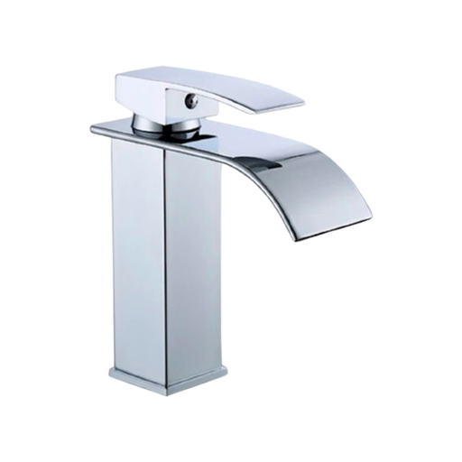[YMN-53] Canilla Grifería Monocomando Baño Pico Cascada Vanitory Color Plateado