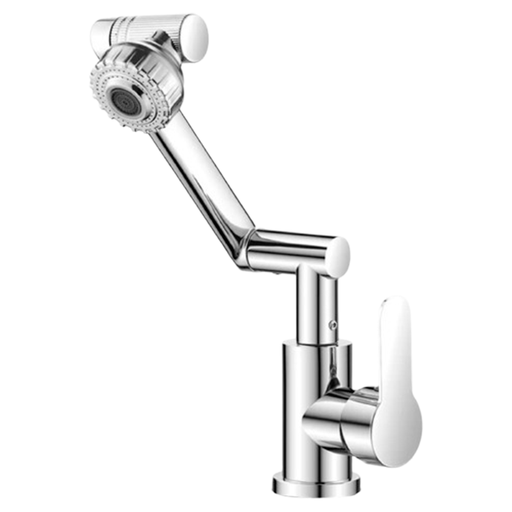 [YMN-56] Canilla Monocomando Griferia Cocina Flexible 360° Mesada Color Plateado