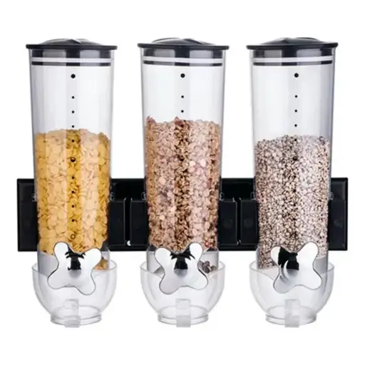 [DISP-02] Dispenser Cereales Triple Vidrio Cerealero Granos 1500 Grs