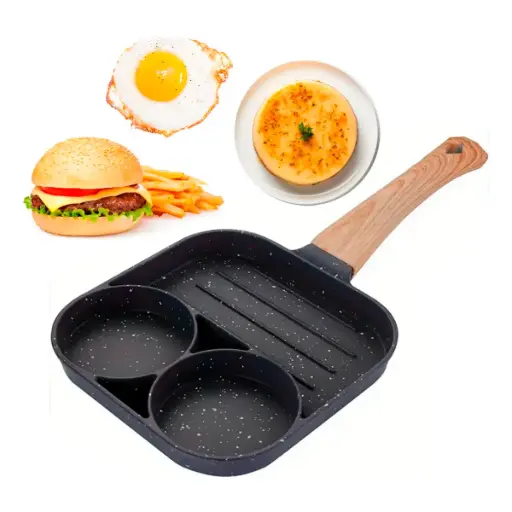 [SAR31-01] Sartén De Cocina 3 En 1 Multifunción Madera Roca Volcánica