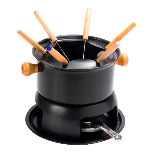 [FON-01] Set Fondue Teflon Antiadherente 10 Piezas base Fondeau Fondiu